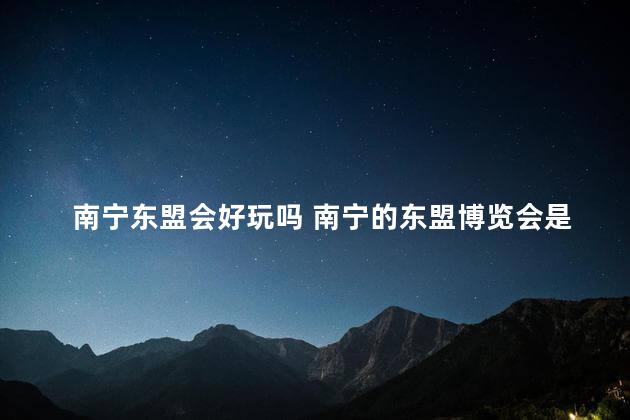 南宁东盟会好玩吗 南宁的东盟博览会是干嘛的